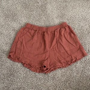Boutique Orange Linen Shorts